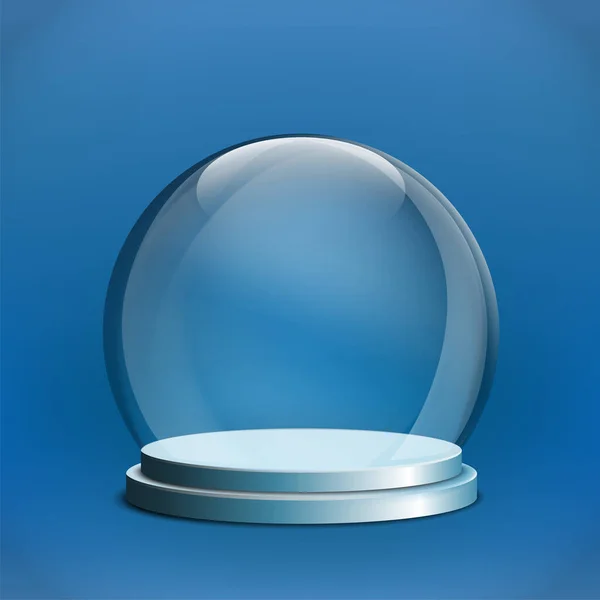 Christmas Glass Transparent Ball Blank Template Vector Illustration — Stock Vector