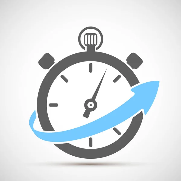 Icona Cronometro Con Freccia Logo Isolato Sfondo Bianco Illustrazione Vettoriale — Vettoriale Stock