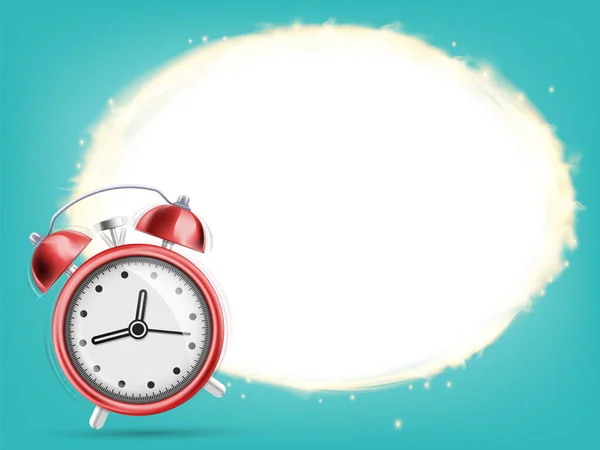 Alarm Clock Abstract Glowing Speech Bubble Vector Illustration — Stok Vektör