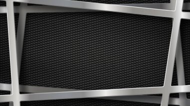 Karbon fiber arka planda fırçalanmış metal çerçeve. Mesaj için yer. vektör şablonu.
