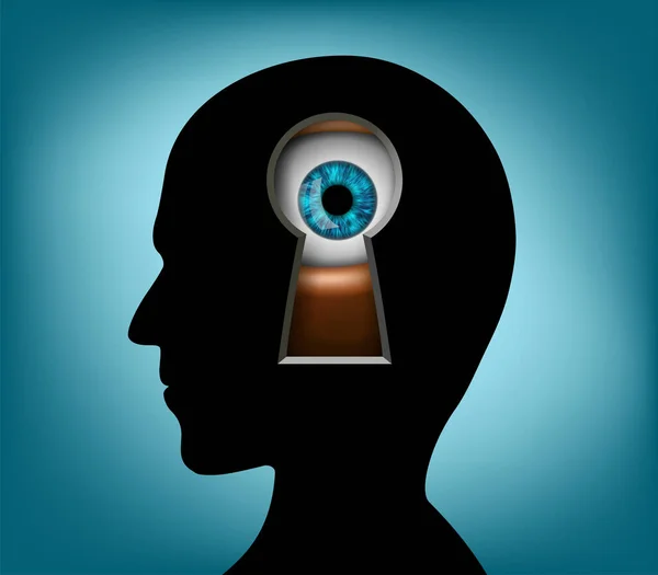 Keyhole Human Eye Background Silhouette Head Vector Illustration Royalty Free Stock Vectors