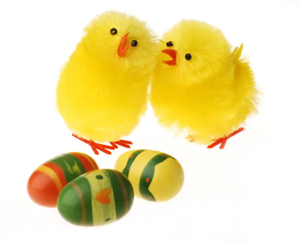 Two Easter Chicken communicating — Stock Photo, Image