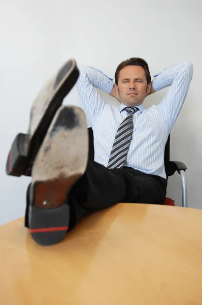 Business Man With Feet On The Table — Stock Photo, Image