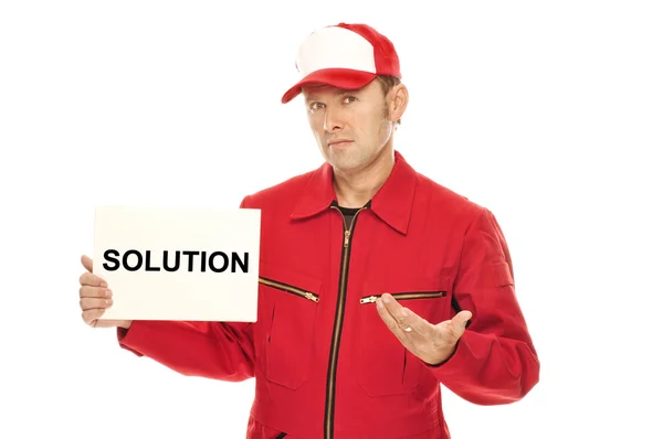 Mechanic in red Overall — Stock Photo, Image