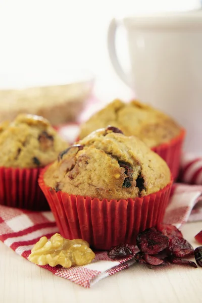 Deliciosos muffins de aveia de cranberry — Fotografia de Stock