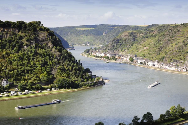 Río Rin, vista desde St Goarshausen —  Fotos de Stock