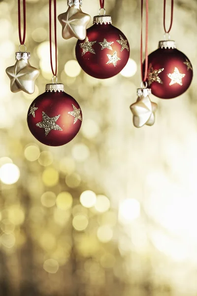 Christmas baubels en copyspace — Stockfoto