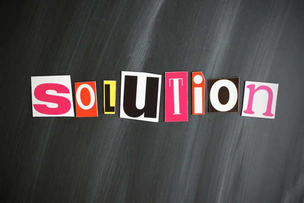 "SOLUTION" letters on Chalkboard — Stock Photo, Image