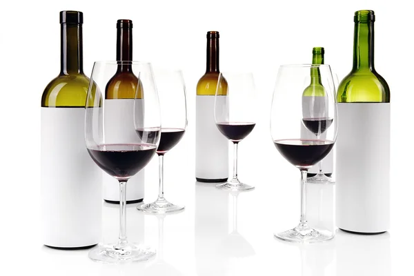 Degustazione di vini ciechi su bianco — Foto Stock