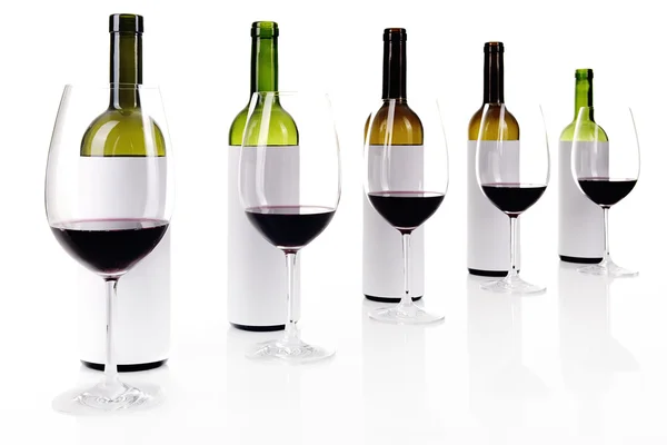 Blind wijnproeverij op wit Stockfoto