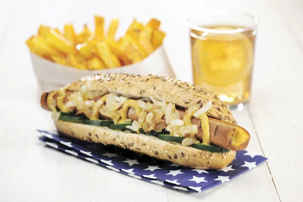 Zdravé domácí veganské hot dog — Stock fotografie