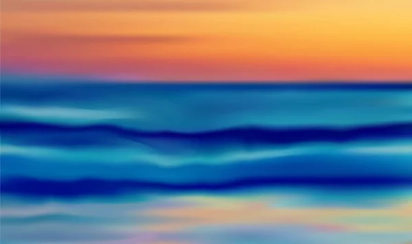 Atardecer cielo marino fondo borroso azul y amarillo colores vector ilustración — Vector de stock