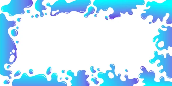 Marco de salpicadura de agua ancha azul turquesa, ilustración del vector — Vector de stock