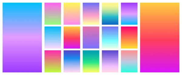 Měkký západ slunce barva gradient pozadí nastavit. Návrh vektorové obrazovky pro mobilní aplikaci. — Stockový vektor