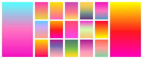 Soft Sunset Color Gradient Background Set Vector Screen Design Mobile — Stock Vector