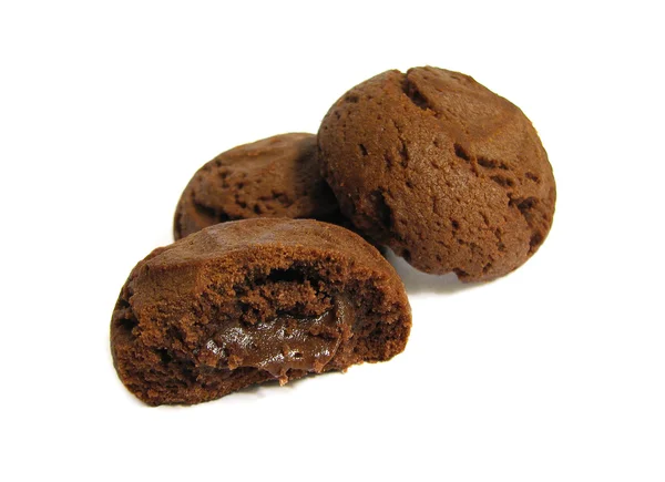 Biscuits au chocolat isolatd sur fond blanc — Photo
