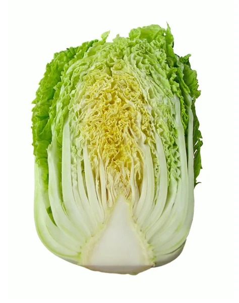 Beyaz arka planda izole edilmiş Çin lahanası