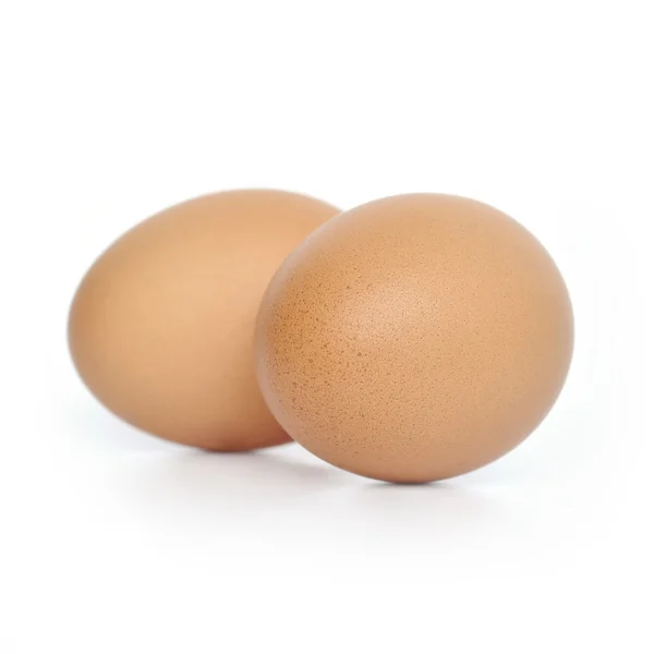 Twee bruine kip eieren — Stockfoto