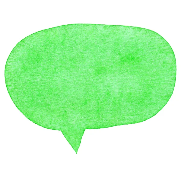 Bulle de parole aquarelle verte isolée sur fond blanc — Photo