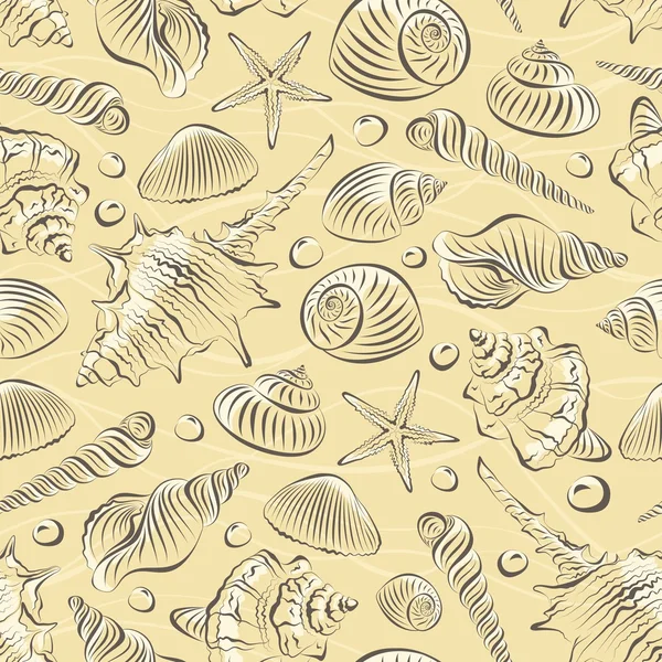 Zee schelpen patroon — Stockvector