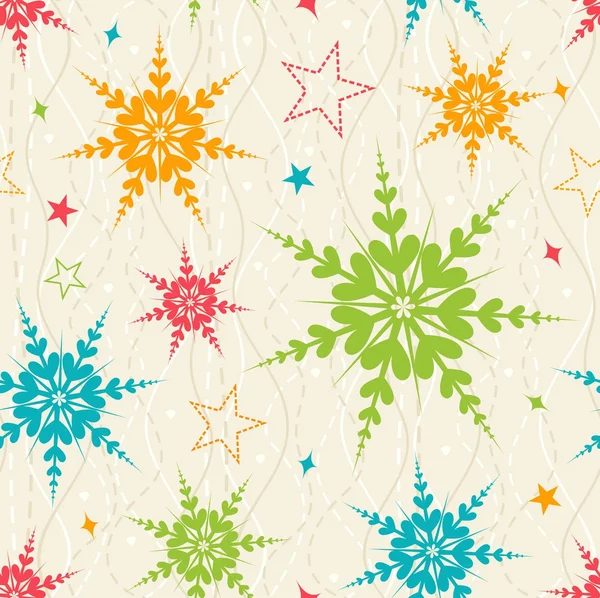 Seamless snowflake pattern — Stock Vector