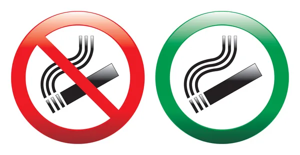 Roken en roken gebied tekenen — Stockvector