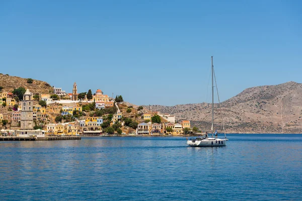 Ilha Symi Sobre Ilha Mais Bonita Mar Aegean Greece — Fotografia de Stock