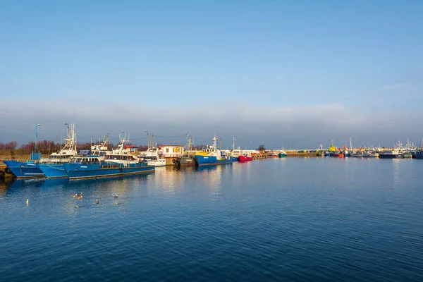 Wladyslawowo Poland January 2017 Boats Docked Wladyslawowo Port Wladyslawowo One — стоковое фото