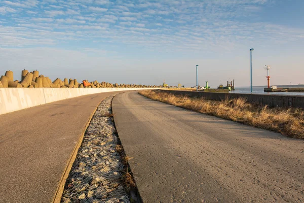 Port Breakwater Móló Wladyslawowo Kikötőjében Lengyelország Európa — Stock Fotó