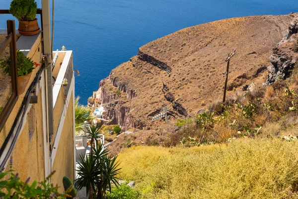 Kust Van Santorini Eiland Cycladen Griekenland — Stockfoto