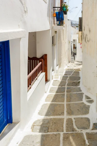 Street Old Town Chora Capital Ios Island Traditional Cycladic Architecture — Stock Photo, Image