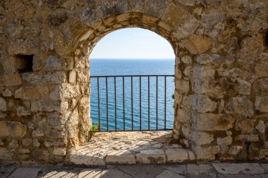 Karadağ 'daki Ulcinj Eski Kasabası' nın mimarisi. Avrupa