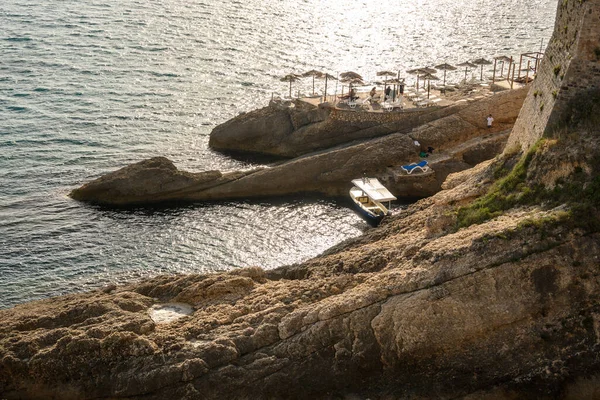 Ulcinj Montenegro June 2022 Beach Rocks Next Ulcinj Old Town — 图库照片