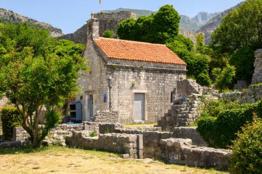 Stari Bar, Montenegro - June 5, 2022: St.John church in historical fortress in Stari Bar town near new city of Bar. Montenegro, Europe