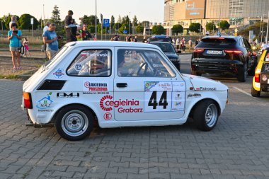 Gdansk, Poland - August 12, 2022: Fiat 126p vintage race car on the street