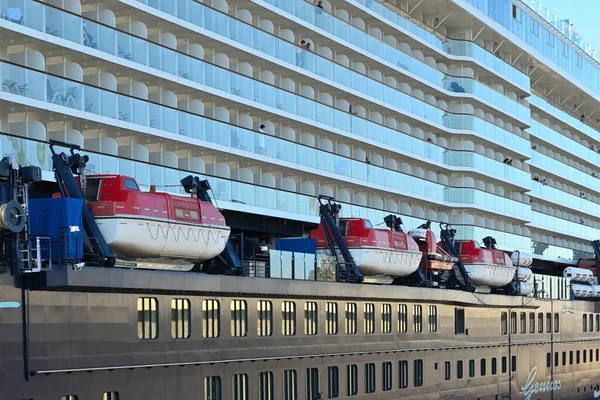 Gdynia Poland July 2022 Life Boats Luxury Cruise Ship Mein — ストック写真