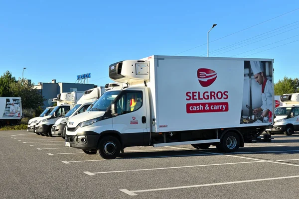 Gdansk Poland July 2022 Box Trucks Corporate Fleet Selgros Company — Zdjęcie stockowe