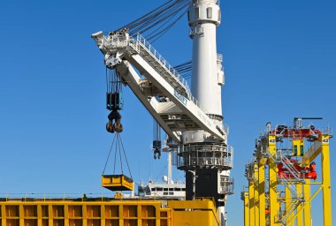 Gdansk, Poland, 3 July, 2022: Big crane in port of Gdansk. Poland
