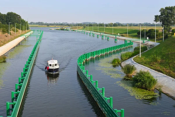 Przegalina Poland August 2022 Canal Przegalina Sluice Ships Sailing Different — Fotografia de Stock