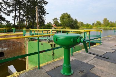 The Gdanska Glowa Watergate - allows sailing on the Szkarpawa river and protects uawy from flooding. Poland