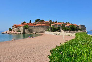 Sveti Stefan small islet and 5-star hotel resort on the Adriatic coast of Montenegro