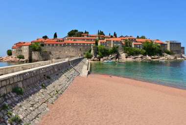 Sveti Stefan small islet and 5-star hotel resort on the Adriatic coast of Montenegro