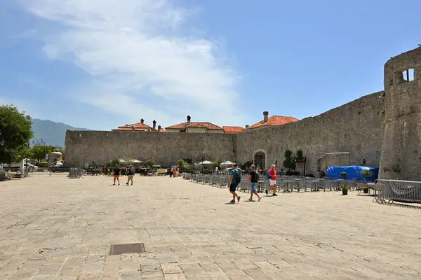 Budva Montenegro Junho 2022 Budva Old Town Fortress Walls Atração — Fotografia de Stock