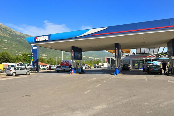 Kotor Montenegro Juni 2022 Ina Benzinestation Montenegro Ina Het Grootste — Stockfoto