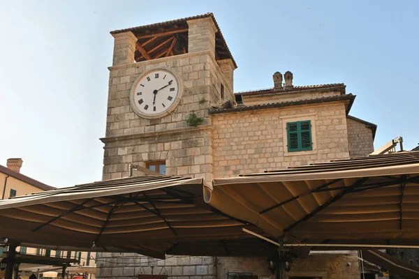 Torre Relógio Cidade Velha Kotor Montenegro — Fotografia de Stock