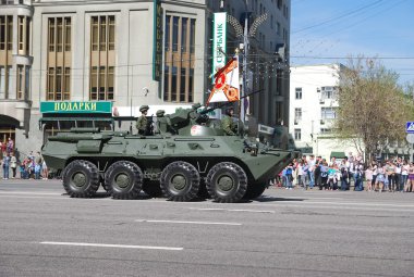 Moskova Büyük Vatanseverlik Savaşı zafer günü kutlaması. geçit töreni.