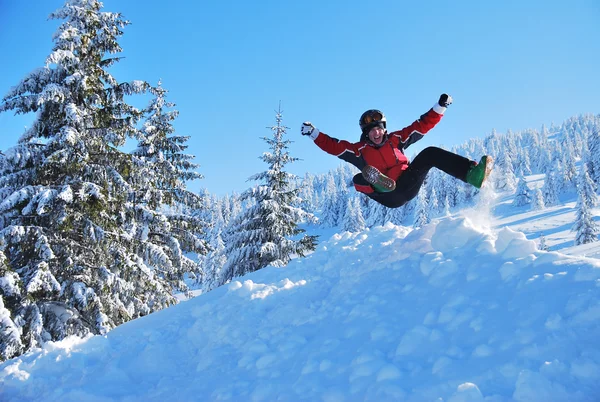 Fun during the winter holidays in the mountains — Stock Photo, Image