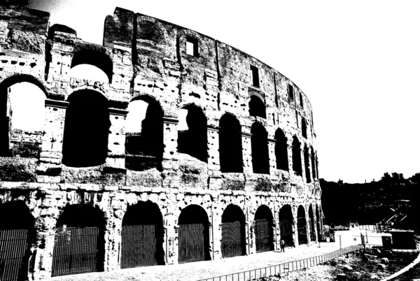 Det monokrom billede af Colosseum i Rom - Stock-foto