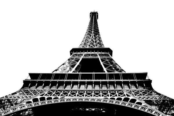 Black and White Eiffel Tower in Paris — Stock Photo, Image