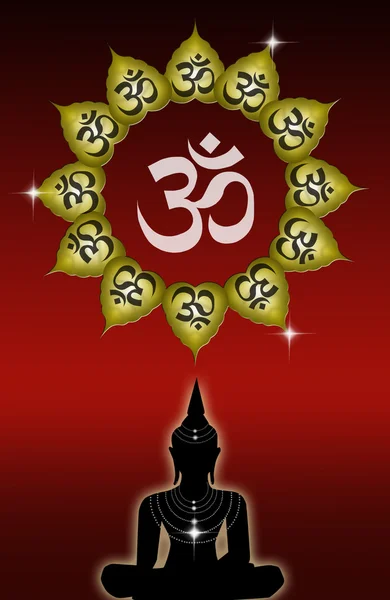 Buddha mit om-Symbol — Stockfoto